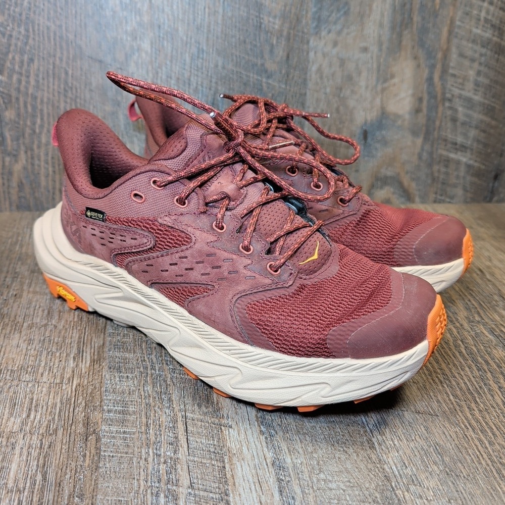 Hoka One One Anacapa 2 Low Gtx GoreTex Hiking Sneaker Burgundy Maroon Womens 9 B
